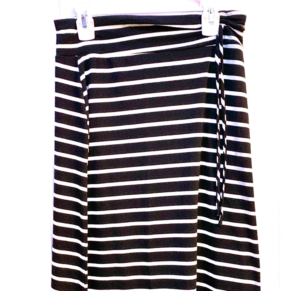 Large Black and White Striped Skirt by Joey B
